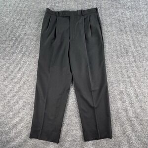 Vintage Corbin Dress Pants Men 36x30 Black Wool Pleated Union Wide Leg Trousers